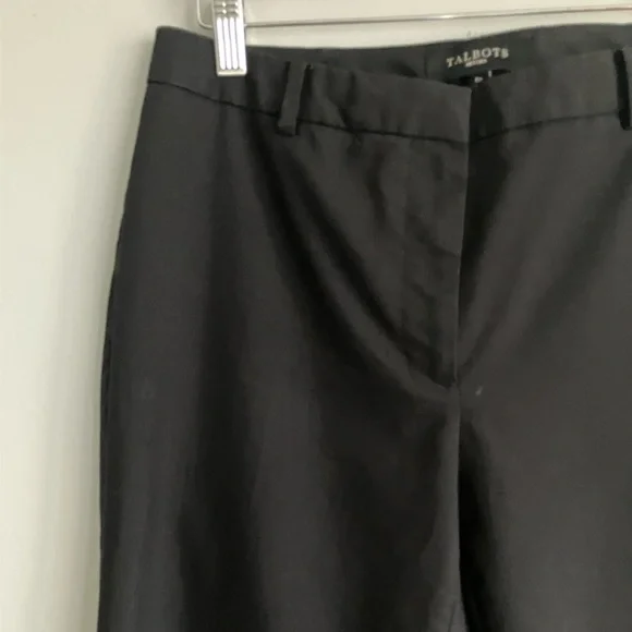 TALBOTS Black Slightly Flare Leg Mid Rise Trouser Size 6P - Picture 2 of 12